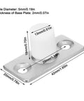 Heavy Duty Nylon Barn Door Rollers Rock Solid Floor Mounted Guide Bracket with measurements for precise installation.