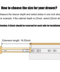 How to choose size for Heavy Duty Twenty Inch Full Extension Side Mount Drawer Slides Ten Pair Pack with extension length.