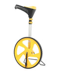 Kickin Ass Digital Measuring Wheel With Foldable Frame And Bright LCD Screen side view showing yellow wheel and ergonomic handle.