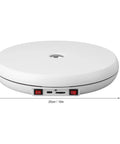 Ymiko Motorized 360 Rotating Display Stand With Built In Led Light. White electric turntable base, 25cm for jewelry or watches.