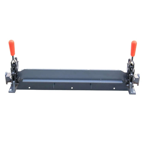 Front view of 24 Inch Heavy Duty Sheet Metal Brake Bender for 18 Gauge Steel, Adjustable 0 to 135 Degrees, W-2418 Wide Metal Bender.