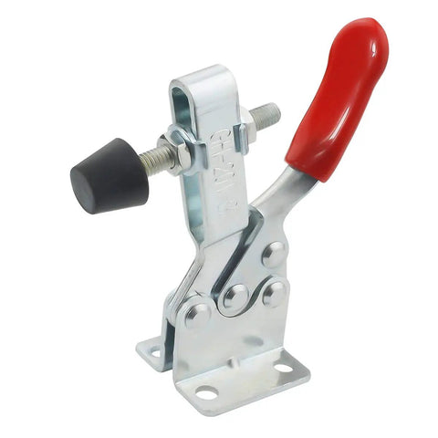 Heavy Duty Quick Release Toggle Clamp 4 Pack 201 B Style Hold Down Clamp With Anti Slip Red Horizontal Design Delivers 198 Lbs Holding Power For Woodworking And DIY Projects, zinc-plated steel, red handle