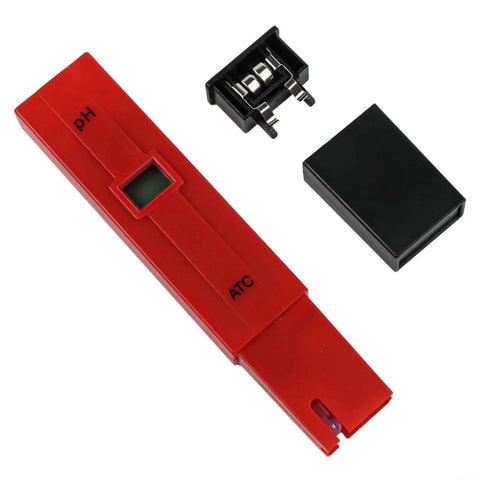 Pro Grade Digital pH Meter Tester 0.0-14.0 Range With 0.1 Resolution, Backlit Display And Auto Temperature Compensation shown with battery cover and battery