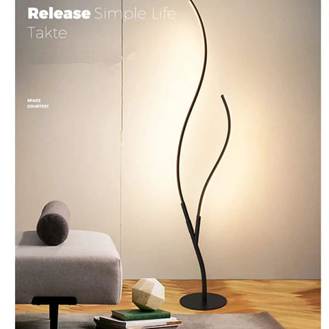 LED Floor Lamp Dimmable With Remote Control Space Saving Spiral Design Modern Standing Lamp Indoor Minimalist Lighting For Living Room Bedroom