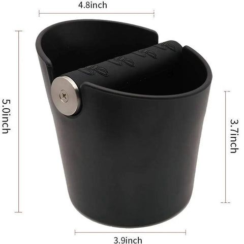 Espresso Knock Box 4.8 Inch Barista Style Grounds Bin With Removable Heavy-Duty Metal Knock Bar and shock-absorbent base