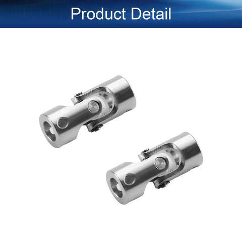 Heavy Duty Universal Joint Shaft Coupling 0.55in OD x 1.38in Length With 6mm To 8mm Bore And M4 Screws RC Model Motor Coupler 2 Pack, iron electroplated