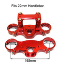 Red CNC Aluminum Triple Clamp Set For Pit Dirt Bike Forks 45mm And 48mm With 22mm Handlebar 165mm Center To Center