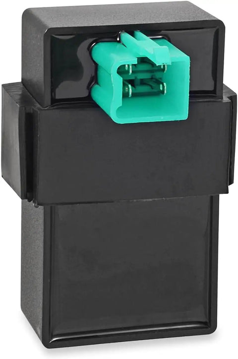 4 Pin DC CDI Box For Most 50cc 70cc 90cc 110cc Scooters ATVs Go Karts And DY100 Quad Includes Connecting Plug Durable Replacement Spark Controller For Dirt Bikes Quad Bikes And Mini Motorcycles Boost Your Ride With Smoother Starts And Reliable Power, black box with green plug connector