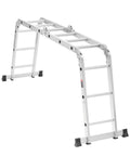 All In One 7 In 1 Folding Ladder For Home And Outdoor Use Telescoping A Frame To 12 Ft Reach With 3 Steps Adjustable Extension Platform Or Straight Config Heavy Duty 330 Lb Capacity For Cleaning Painting Gardening And Car Care, aluminum A-frame