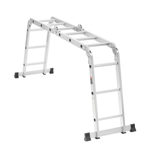 All In One 7 In 1 Folding Ladder For Home And Outdoor Use Telescoping A Frame To 12 Ft Reach With 3 Steps Adjustable Extension Platform Or Straight Config Heavy Duty 330 Lb Capacity For Cleaning Painting Gardening And Car Care, aluminum A-frame