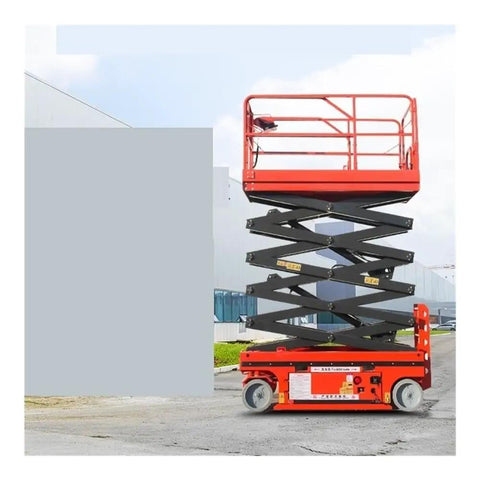 Heavy Duty Mobile Scissor Lift With Electric Hydraulic Platform Four Meter Rise And Five Hundred Kilogram Capacity For Warehouse Work Featuring Pure Copper Motor Delivering Rock Solid Performance All Day Long