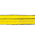 Yellow web lifting sling with twisted eyelets, 2 in by 6 ft, 2-ply for transporting, 4 Pack 2 Inch By 6 Foot Web Lifting Slings With Twisted Eyelets 2 Ply For Choker And Basket WLL 6400 Lbs Vertical Lift Straps Built For Heavy Duty Tow Jobs On Trucks And Cars.