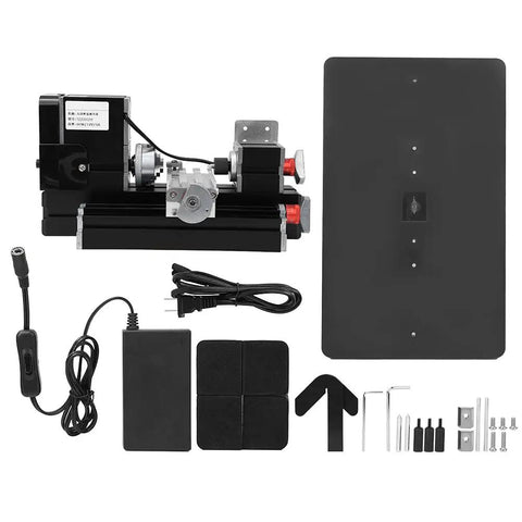 Garosa Mini Metal Lathe With 60 Watt Motor And 12000 RPM Speed for precision wood and plastic machining with accessories.