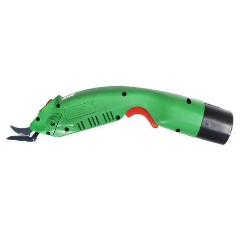 Cordless Electric Scissors For Fabric, Carpet, Sponge And Paperboard, Handy Dual Blade with green handle, 5000mAh Battery