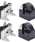 4.7 Ohm 1 Pin PTC Compressor Start Relay Overload Kit Replacement for Mini Fridges and Compact Refrigerators, shown in pairs