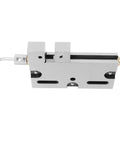 Pro Grade 5.9 By 4.1 Inch Wire Cut EDM Vise With 0 To 3.94 Inch Stroke Quenched Stainless Steel HRC50-55, top view with L-shaped tool.