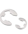 Stainless Steel E Clip Retaining Ring Kit For Shafts M1 2 To M10 20 Pc Circlip Washer Set, two sizes shown