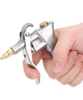 Fafeicy Air Dust Blower BT128 Aluminum Alloy Pneumatic Cleaning Tool in hand, adjustable nozzle for machine dust removal.