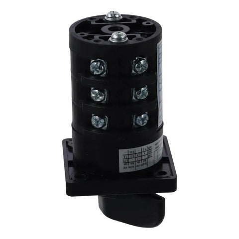 Seven Position Rotary Changeover Switch for High Current Projects, 20A at 500V, Durable Plastic Housing, side view