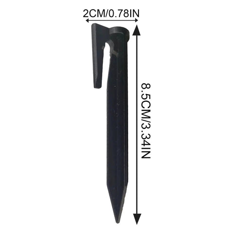 Heavy Duty Boundary Wire Pegs Straight Up Durable Portable Cable Stakes for Yard Setup, 8.5cm ABS ground spike.