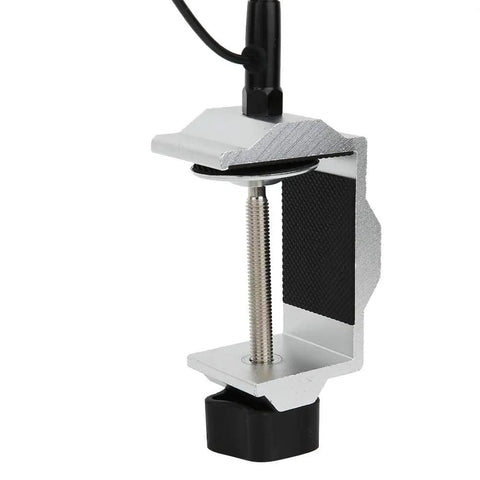 Close-up of the clamp mechanism on the 3X LED Magnifying Table Clamp Helping Hand With Flexible Arm Soldering Station Beefy Brightness