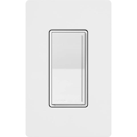 Sleek White Companion Dimmer Switch Designed For No Sweat Multi Location Wiring And Flawless Pairing With Sunnata Pro LED Plus Controllers Chill Smooth Dimming Easy Retrofit Fix front view on a white background.