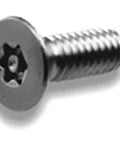 Pack Of Twenty Five Tamper Resistant Flat Head Machine Screws With Torx T25 Drive crafted from premium 188 stainless steel close up.
