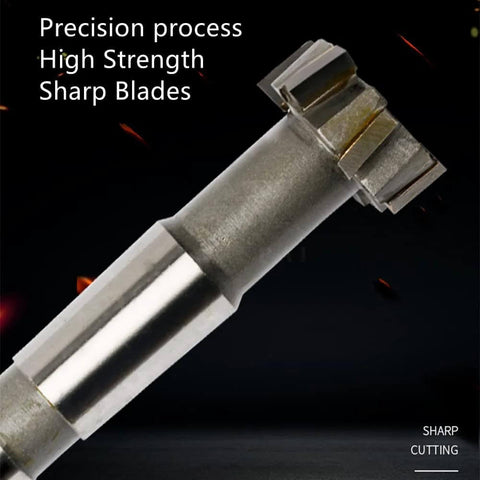 Close-up of NACX HSS-AL T-slot end mill, unfinished high-speed steel, 10mm x 2mm x 60mm, 6-flute