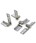 Set of four stainless steel damping hinges with adjustable torque for cabinet doors