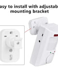 Home Security Alarm System With 105dB Siren Infrared Motion Sensor 30m Long Range Multi Channel Remote Control Wall Alert Easy Install Accurate Detection With Owner ID Delay For Safer Home, adjustable wall bracket