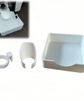 Universal 3 Piece Drain Component Kit For Washers White Includes Drain Nozzle Drain Tray And Tray Clip For Easy Filter Draining Wide Model Compatibility And Hassle Free Replacement; white tray and clip set