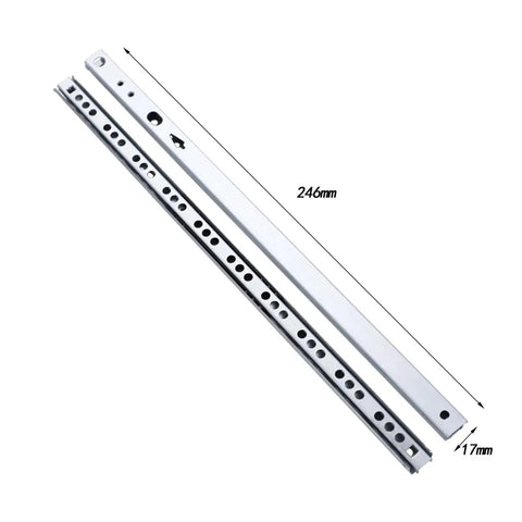 Smooth Drawer Slides With Ball Bearing Glides For Cabinets And Drawers Pro Grade Rails Track 246mm Length Easy Install shown in close-up view