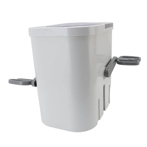 Manual Hand Crank Clothes Washer Portable Laundry Tumbler For RV Campers Apartments And Dorms Ditch The Plug No Electricity Needed Durable Plastic Tub side view with handle