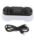 Dual Controller Charging Station With LED Indicator And Safe Fast Charge Dock For Game Console Controllers Power Up Two At Once With Circuit Protection Compact White Stand For PS5 PS4 Xbox Nintendo Switch Controllers, USB cable included