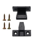 6 Pairs 48mm Black Plastic Stud Connectors Quick Release Furniture Panel Brackets With Screws shown front view
