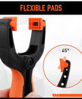 HORUSDY 5-inch heavy-duty plastic spring clamp with orange jaws and 2-3/8 in jaw opening