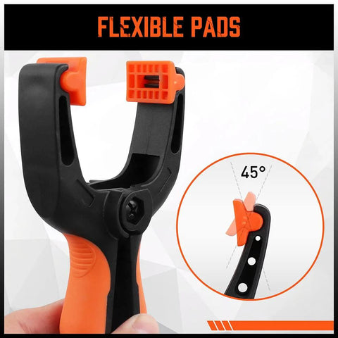 HORUSDY 5-inch heavy-duty plastic spring clamp with orange jaws and 2-3/8 in jaw opening
