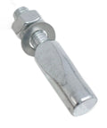Close-up of 4 Pack Silver Crank Cotter Pin 9.5x40mm with nut and washer, durable carbon steel for mountain and road bikes.