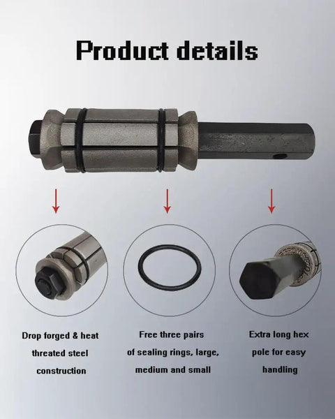 Exhaust Pipe Expander Tool Kit One And One Eighth Inch To Three And A Half Inch Beefed Up Tail Pipe Spreader For Mufflers Three Size Set Quick Dents And Clamp Marks Fix Fits Most Cars SUVs And Trucks detailing steel construction, sealing rings, hex pole