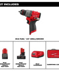 Tough As Nails Brushless Cordless Drill And Driver Kit Compatible With Milwaukee M12 Battery Platform, compact 1/2 inch drill driver with attachments