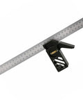Professional Grade Carpentry Combination Square Layout Ruler With Dead On 45 And 90 Degree Marking Heavy Duty Woodworking Measuring Tool showing black aluminum frame and clear scales.