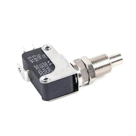 V-16-1CQ Limit Fretting Switch Panel Type Point Action Travel Switch with 2 mm travel and 5 mm overtravel, side view