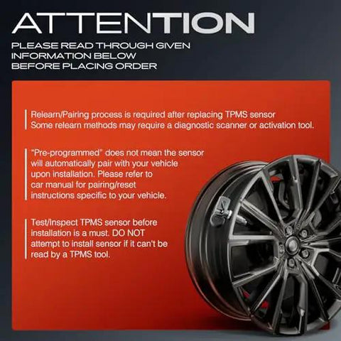 Wheel with TPMS sensor and installation instructions for 4 Pieces Pre Programmed TPMS Sensor For Ram 1500 2019 2024 And Dodge Ram 1500 2019 2024 433 MHz Direct Fit Plug And Play Front And Rear Wheel Tire Pressure Monitoring Sensor Replace 68293199AA
