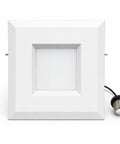 AH Lighting 6 Inch Square 5CCT Recessed Retrofit Downlight Dimmable with Baffle Trim - UL Certified - 12 Pack front view