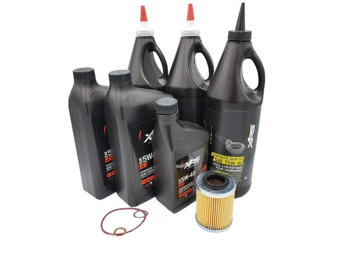 Defender OEM XPS Full Synthetic Oil Change Kit with gear oil, cartridge filter, and gaskets for 2016-2026 HD8 HD10 UTV