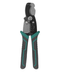 Get Your Hands On This Badass 8-Inch Wire Stripper And Crimping Tool Made From Tough High Carbon Steel That Will Not Rust Or Break Easily Perfect For Demolishing Cables Fast With Professional Grade Cutting Precision Ideal For Gritty Diy Projects And, 8-inch black and green wire stripper and crimper tool with sharp blades.
