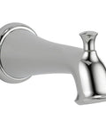 Linden Tub Spout With Pull Up Diverter Slip On Chrome Finish For Half Inch IPS Pipes Six And A Half Inch Total Length
