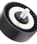 Premium Drive Belt Tensioner Pulley For BMW 1 Series 3 Series 5 Series X1 X3 Z4 E46 E90 E81 E87 Engine Accessory Replacement Part 11281440378 close-up view of pulley's design and threaded center.