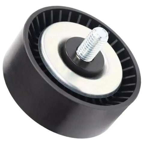 Premium Drive Belt Tensioner Pulley For BMW 1 Series 3 Series 5 Series X1 X3 Z4 E46 E90 E81 E87 Engine Accessory Replacement Part 11281440378 close-up view of pulley's design and threaded center.