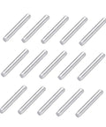 Silver metal pieces from 120pcs Robot Drive Shaft Kit For DIY Projects, Transmission Shafts And RC Car Axle Gears arranged diagonally.